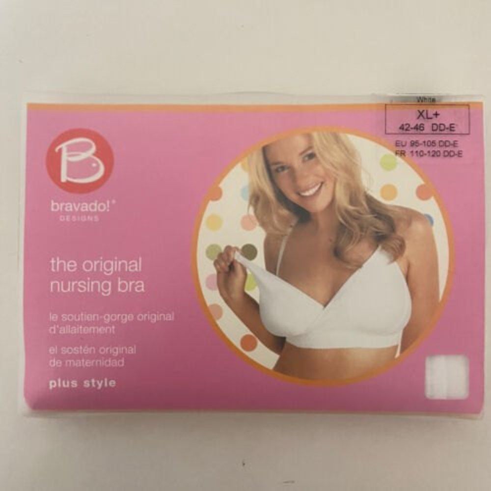 Bravado Original Nursing Bra Plus Style White Size XL+ 42-46 DD-E NEW